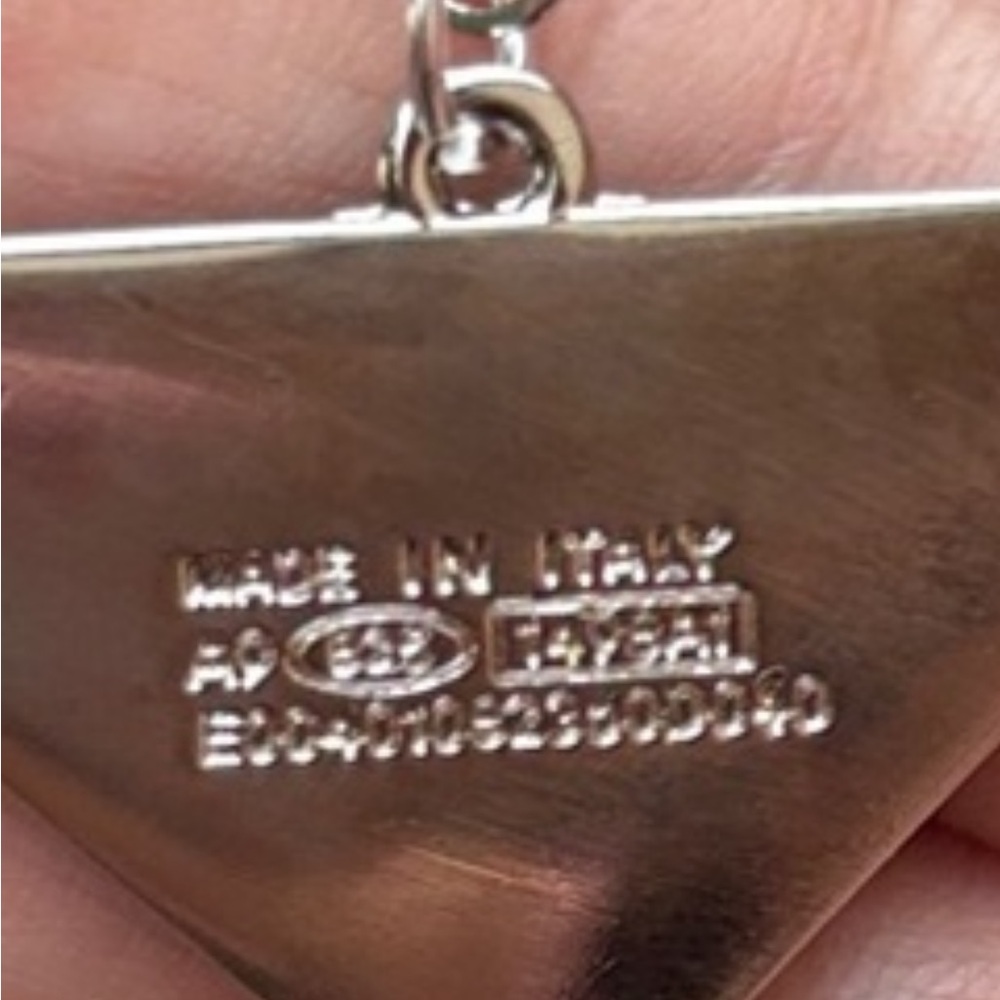 Prada Silver and Tiffany Blue Triangle Pendant Necklace - Picture 6 of 6